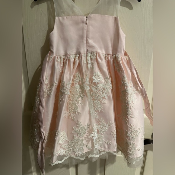 American Princess Pink Floral Dress with Pearl Detail - Picture 7 of 9